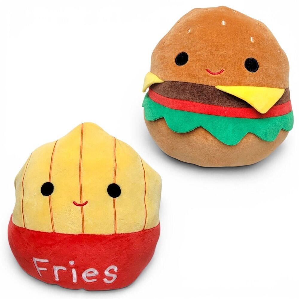 Squishmallows Flip-A-Mallows Carl Cheeseburger Floyd Fries Stuffed Plush Toy